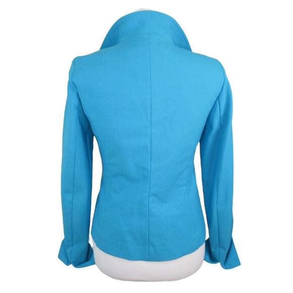 NINA MCLEMORE Turquoise Blue Blazer Open Front Jacket Women’s Size 2 - Picture 5 of 13